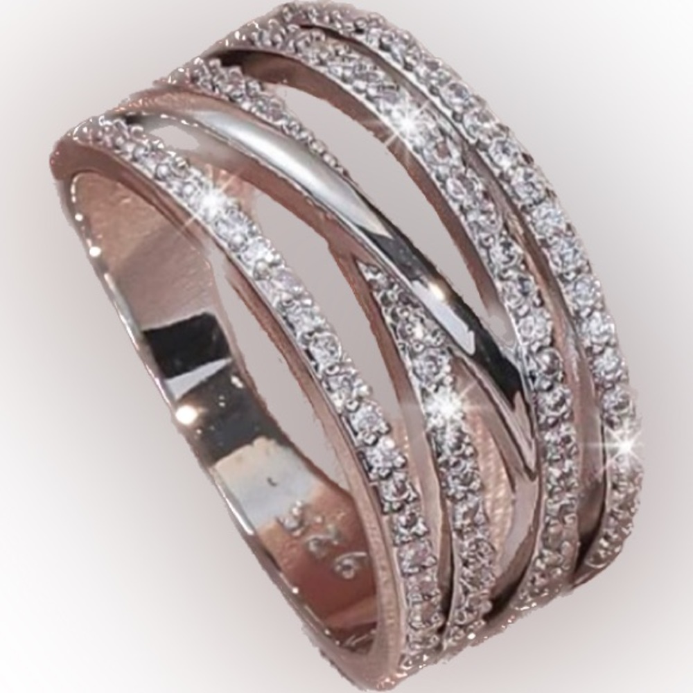 NEW Cubic Zirconia ring sterling silver 925 stamped